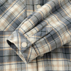 Dave&Bella Kids Boys Autumn Blue Grey Plaid Casual Padded Shirts Tops