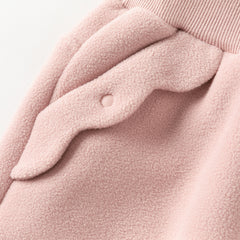 Dave&Bella Toddler Girls Winter Beige/Grey Pink Playful Loose Drawstring Sweatpants