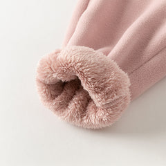 Dave&Bella Toddler Girls Winter Beige/Grey Pink Playful Loose Drawstring Sweatpants