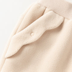 Dave&Bella Toddler Girls Winter Beige/Grey Pink Playful Loose Drawstring Sweatpants