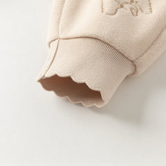 Dave&Bella Toddler Girls Winter Beige/Grey Pink Playful Loose Drawstring Sweatpants