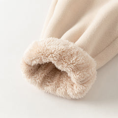 Dave&Bella Toddler Girls Winter Beige/Grey Pink Playful Loose Drawstring Sweatpants