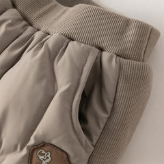 Dave&Bella Toddler Boys Winter Outdoor Cozy Adjustable-waistband Down Pants