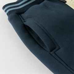 Dave&Bella Toddler Boys Winter Warm Plush-lined Sports Drawstring Sweatpants