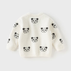 Dave&Bella Toddler Boys Winter Cute Panda Print Classic Soft Sweaters Tops