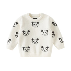 Dave&Bella Toddler Boys Winter Cute Panda Print Classic Soft Sweaters Tops