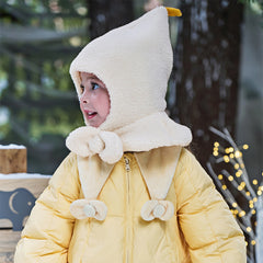 Dave&Bella Toddler Girls Winter Star Beige Warm Windproof Scarf Hats