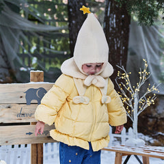 Dave&Bella Toddler Girls Winter Star Beige Warm Windproof Scarf Hats