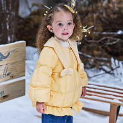 Dave&Bella Toddler Girls Fashion Yellow Outdoor Waterproof Cozy Down Coats