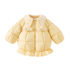 Dave&Bella Toddler Girls Fashion Yellow Outdoor Waterproof Cozy Down Coats