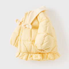 Dave&Bella Toddler Girls Fashion Yellow Outdoor Waterproof Cozy Down Coats