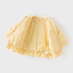 Dave&Bella Toddler Girls Fashion Yellow Outdoor Waterproof Cozy Down Coats
