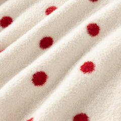 Dave&Bella Toddler Girls Red Dots-print Hooded Long-sleeved Soft Plush Capes