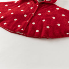 Dave&Bella Toddler Girls Red Dots-print Hooded Long-sleeved Soft Plush Capes