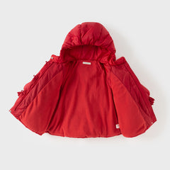 Dave&Bella Toddler Girls Winter Outwear Windproof  Warm Hooded Down Coats(wallet bag)