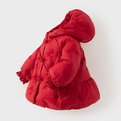Dave&Bella Toddler Girls Winter Outwear Windproof  Warm Hooded Down Coats(wallet bag)
