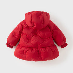 Dave&Bella Toddler Girls Winter Outwear Windproof  Warm Hooded Down Coats(wallet bag)