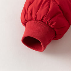 Dave&Bella Toddler Girls Festival Red Long Sleeve Cozy Padded A-line Dress