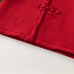 Dave&Bella Toddler Girls Festival Red Chinese-style Hooded Top Mesh Skirt Sets