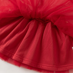 Dave&Bella Toddler Girls Festival Red Chinese-style Hooded Top Mesh Skirt Sets