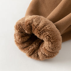 Dave&Bella Toddler Boys Coffee Brown Outdoor Loose Plush-lined Joggers Pants