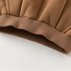 Dave&Bella Toddler Boys Coffee Brown Outdoor Loose Plush-lined Joggers Pants