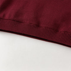 Dave&Bella Toddler Boys Purple-red Turtle Long-sleeved Plush-lined Soft Sweaters Tops