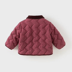 Dave&Bella Toddler Boys Purple-red Hooded Cozy Two-piece-set Coats