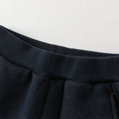 Dave&Bella Toddler Boys Winter Navy Blue Plush-lined Warm Loose Drawstring Sweatpants