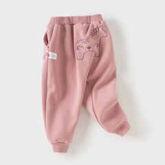 Dave&Bella Toddler Girls/Boys Winter Outdoor Plush-lined Warm Drawstring Sweatpants