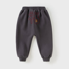 Dave&Bella Toddler Girls/Boys Winter Outdoor Plush-lined Warm Drawstring Sweatpants