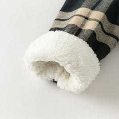 Dave&Bella Toddler Boys Winter Casual Plaid  Plush-lined College-style Shirt Tops