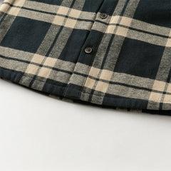 Dave&Bella Toddler Boys Winter Casual Plaid  Plush-lined College-style Shirt Tops