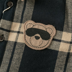 Dave&Bella Toddler Boys Winter Casual Plaid  Plush-lined College-style Shirt Tops