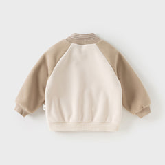 Dave&Bella Toddler Boys Winter Light Khaki Turtle Plush-lined Sweatshirts