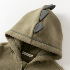 Dave&Bella Toddler Boys Cute Green Dinosaur-style Outdoor Hooded Padded Coats