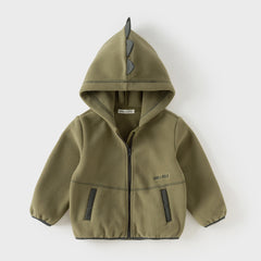 Dave&Bella Toddler Boys Cute Green Dinosaur-style Outdoor Hooded Padded Coats