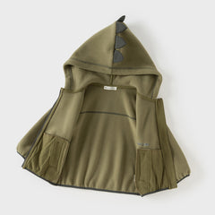 Dave&Bella Toddler Boys Cute Green Dinosaur-style Outdoor Hooded Padded Coats