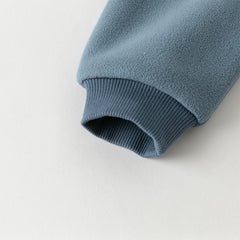 Dave&Bella Toddler Boys Autumn Sea Blue Outwear Antistatic Fleece Hooded Jacket