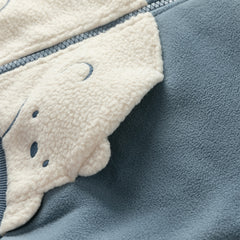 Dave&Bella Toddler Boys Autumn Sea Blue Outwear Antistatic Fleece Hooded Jacket