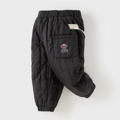 Dave&Bella Toddler Boys Carbon Black Comfortable Drawstring Padded Pants