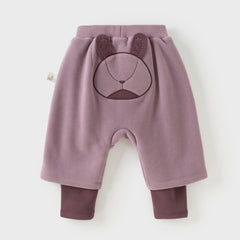 Dave&Bella Toddler Girls/Boys Winter Fashion Warm Plush-lined Loose Casual Pants