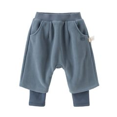 Dave&Bella Toddler Girls/Boys Winter Fashion Warm Plush-lined Loose Casual Pants