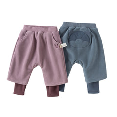 Dave&Bella Toddler Girls/Boys Winter Fashion Warm Plush-lined Loose Casual Pants
