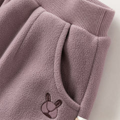 Dave&Bella Toddler Girls/Boys Winter Fashion Warm Plush-lined Loose Casual Pants