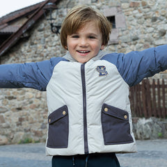 Dave&Bella Toddler Boys Winter Grey Outdoor Long-sleeved Hooded Cozy Down Coats