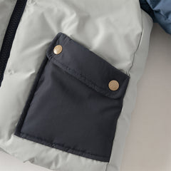 Dave&Bella Toddler Boys Winter Grey Outdoor Long-sleeved Hooded Cozy Down Coats