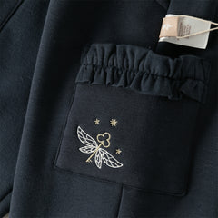 Dave&Bella Toddler Girls Casual Navy Blue Straight-leg Plush-lined Pants