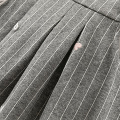 Dave&Bella Toddler Girls Autumn Cute Grey Striped Sleeveless A-line Dress(wallet bag)