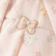 Dave&Bella Toddler Girls Sweet Pink Flower Print Outwear Hooded Cozy Padded Jackets